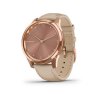 Garmin vívomove3 Luxe, 18K RoseGold/Sand Leather Band 010-02241-21 Premium