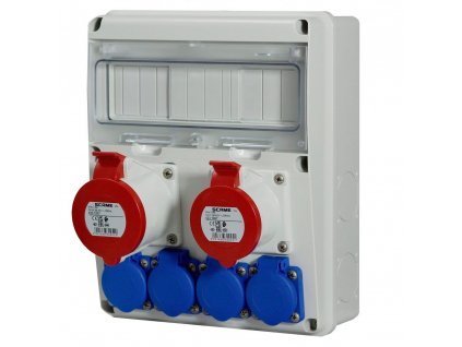 4489 zasuvkova rozvodnica 633 312222 4x230v 1x16a 1x32a 400v 5p enerbox 11din