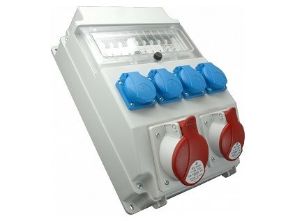 4732 zasuvkova rozvodnica sez ros11 fi 21 5p 1x16a 1x32a 400v 4x230v