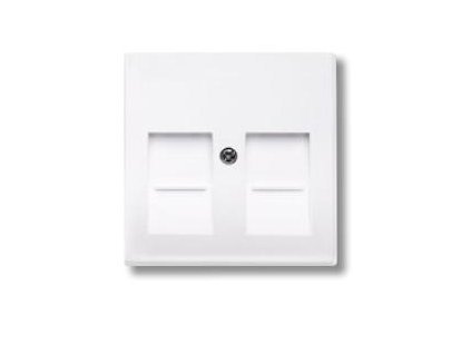 6178 basic kryt zasuvky rj45 s krycimi clonkami biely