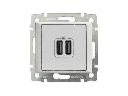 6934 legrand valena life usb nabijacka dvojita biela