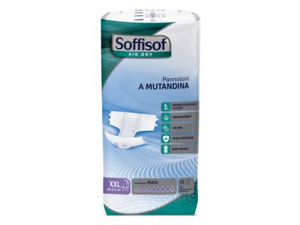 Inkontinenční kalhotky s lepícími proužky Soffisof Air Dry  (Velikost XXXL, Varianta Maxi)
