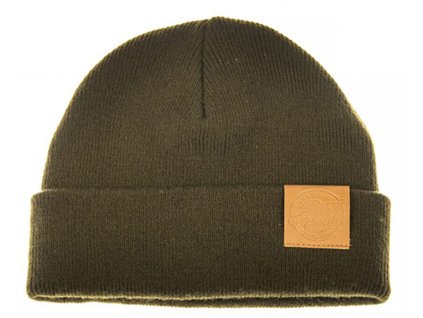 Ahrex Tight Knit Leather Patch Beanie