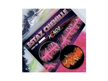 ESTAZ CHENILLE - OHNIVĚ ORANŽOVÁ FLUO (Průměr 15 mm)