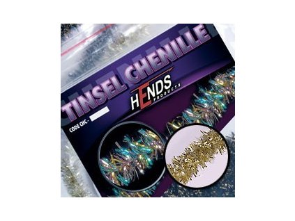 TINSEL CHENILLE - ZLATO - PERLEŤOVÁ (Průměr 6,0 mm)