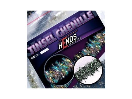 TINSEL CHENILLE - STŘÍBRNÁ PERLEŤ. (Průměr 6,0 mm)