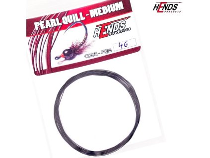 PEARL QUILL - MEDIUM - PAVÍ ČERNÁ SE ZELENÝM EFEKTEM