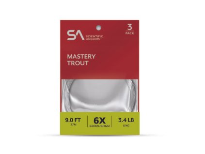 Mastery Trout Leader 9' 3-pk (Varianta Mastery Trout Leader 9' 6X (0,13 mm) 3-pk)