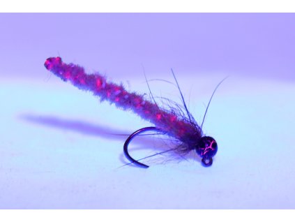 MOP04 -  UV MOP JIG FLY - Beige Marbre Beads Orange 3 ks v balení