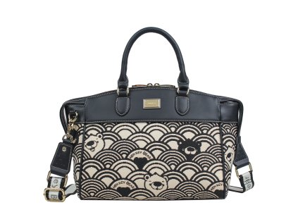 Dámská prostorná kabelka Black White Wave H-1243