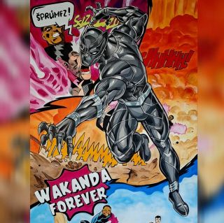 🖤Black Panther🖤 🔥PRODÁNO🔥 Plátno 100x70, akryl #blackpanther #comics #forsale #painting #original #originalpainting...