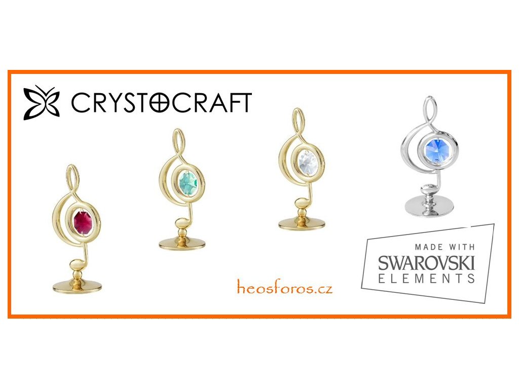 Crystocraft Swarovski Houslový klíč hf