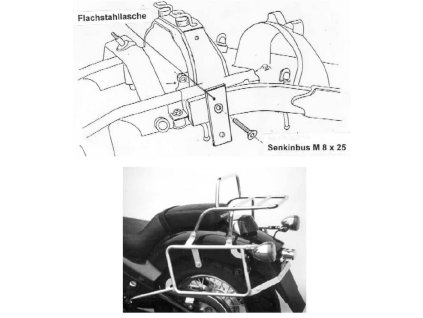Kompletní sada nosičů (boční nosič kufru a horní nosič kufru z trubek) chrom pro Honda VT 600 C (1988-2000)