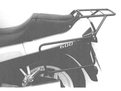 Kompletní sada nosiče (boční nosič kufrů a horní nosič kufrů z trubek) černá pro Kawasaki GPX 600 R (1988-1999)
