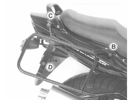 Boční nosič kufru pevný černý pro Suzuki GSF 1200/S Bandit (2001-2005)