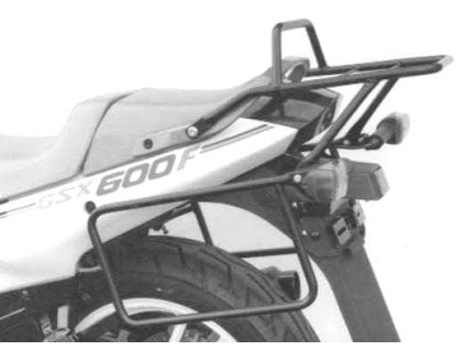 Kompletní sada nosiče (boční nosič kufru a horní nosič kufru z trubek) černá pro Suzuki GSX 600 E/F (1987-1997)