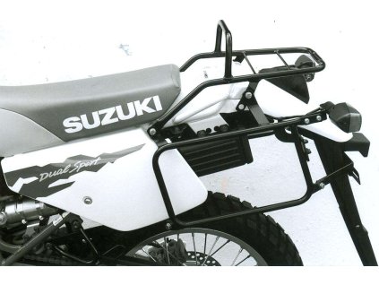Kompletní sada nosiče (boční nosič kufrů a horní nosič kufrů z trubek) černá pro Suzuki DR 350 S/SH (1990-) (uveďte přesný rok výroby)