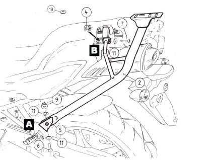 Alurack horní nosič kufru stříbrný pro Yamaha FZ 6 Fazer S2 (2007-2010)