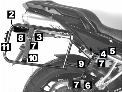 Nosič bočního kufru Lock-it stříbrný pro Yamaha FZ 6/Fazer (2007-2009)