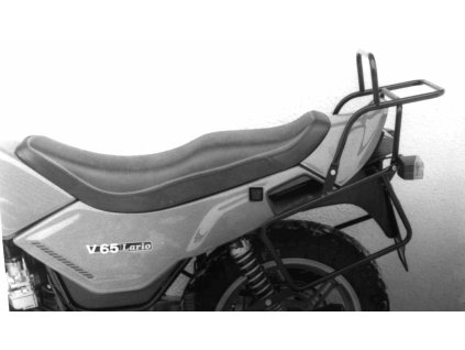 Kompletní sada nosičů (boční nosič kufrů a horní nosič kufrů z trubek) černá pro Moto Guzzi V 65 Lario (1984-1987)