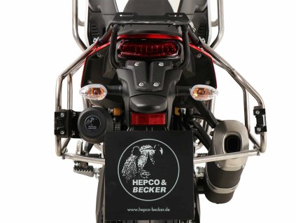 Nerezová sada nosičů kufrů s výřezem, včetně černých kufrů s výřezem Xplorer CutOut, pro Yamaha Ténéré 700 World Raid (2022-) /World Rally (2023-)