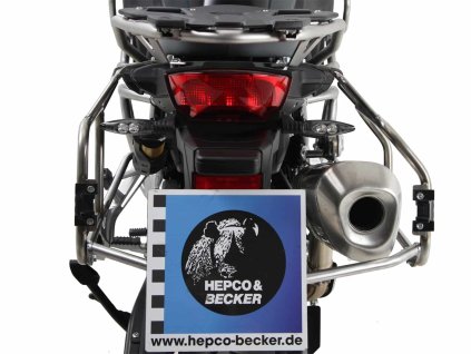 Nerezová sada nosičů kufrů s výřezem, včetně stříbrných kufrů s výřezem Xplorer CutOut, pro BMW F 750 GS (2018-2023)
