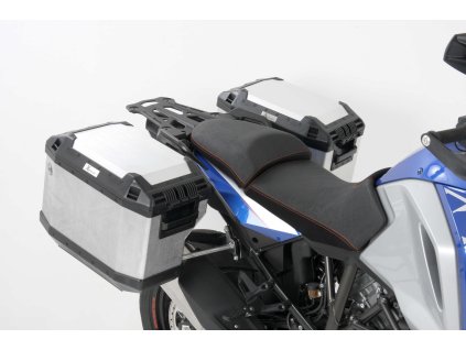 Nerezová sada nosičů kufrů s výřezem, včetně stříbrných kufrů s výřezem Xplorer CutOut, pro KTM 1050/1190/ Adventure/R