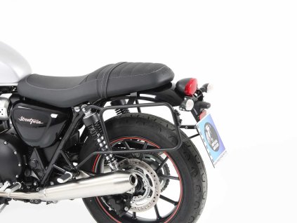 Boční nosič kufru pevný černý pro Triumph Street Twin (2016-2022) / Speed Twin 900 (2022-)