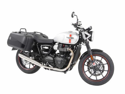 Chromovaný boční nosič kufru pro Triumph Street Twin (2016-2022) / Speed Twin 900 (2022-)
