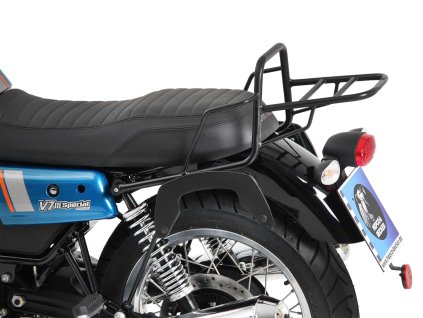 Černý trubkový nosič zavazadel pro Moto Guzzi V7 III (Stone, Special, Anniversario, Racer) (2017-2020)