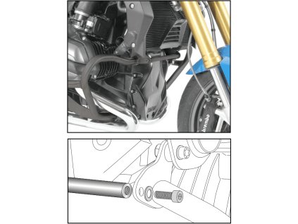 Vyztužující vzpěra antracitová pro chránič motoru Hepco&Becker 501668 pro BMW R 1200 GS LC (2013-2018)