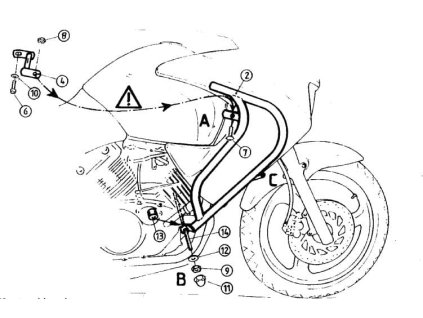 Ochranný rám motoru černý pro Honda Varadero 125 (2001-2006)