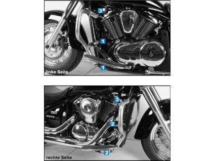 Ochranný rám motoru černý pro Kawasaki VN 900 Classic/Vulcan (2006-)