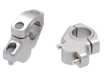 Lenkererhöhung mit Versatz für Triumph Trident 660 (2025-), 30mm hoch, 21mm zurück - Silber