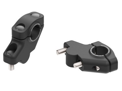 Lenkererhöhung mit Versatz für Aprilia RSV Mille/Tuono (2002-2005), 30mm hoch, 21mm zurück - Schwarz