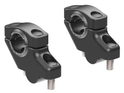 Lenkererhöhung mit Versatz 30 mm hoch, 21 mm zurück, schwarz für Ducati Multistrada 1000 / 1100 / S (2002-2006)