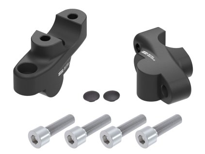 Lenkererhöhung mit Versatz für Honda CB 500/S (1993-1997), 30mm hoch, 21mm zurück - Schwarz