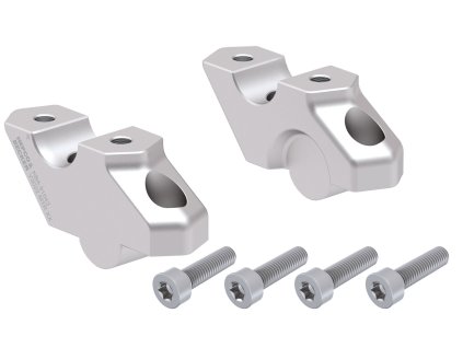 Lenkererhöhung mit Versatz 30 mm hoch, 22 mm zurück, silber für BMW F 750 GS (2018-2023)