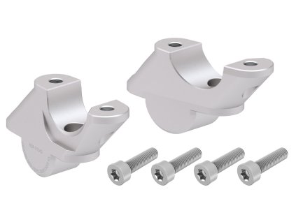Lenkererhöhung mit Versatz 30 mm hoch, 21 mm zurück, silber für BMW R 1250 RS (2019-) (nur für RS-Lenker)