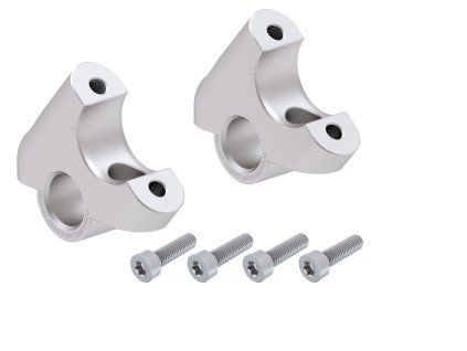 Lenkererhöhung mit Versatz 30 mm hoch, 24 mm zurück, silber für BMW R 1250 RT (2021-)