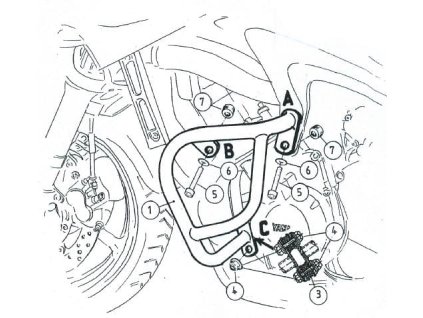 Ochranný rám motoru černý pro Yamaha FZ 6/Fazer S2 (2004-2010)