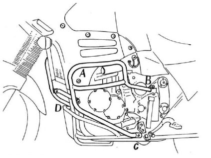Ochranný rám motoru černý pro Triumph Tiger (1993-1998)