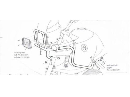 Kryt palivové nádrže v kombinaci s krytem motoru 502901 stříbrný pro BMW R 850 GS (1998-2000)/R 1100 GS (1994-1999)