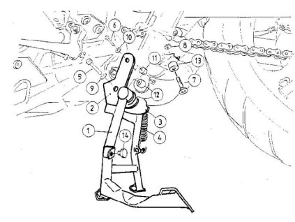 Hlavní stojan černý pro Suzuki DL 1000 V-Strom (2002-2007)