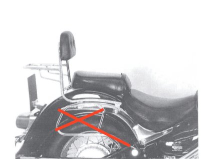 Sissybar bez nosiče zavazadel černý pro Suzuki VL 800 Volusia (2001-2005) / C 800 Intruder (2005-)