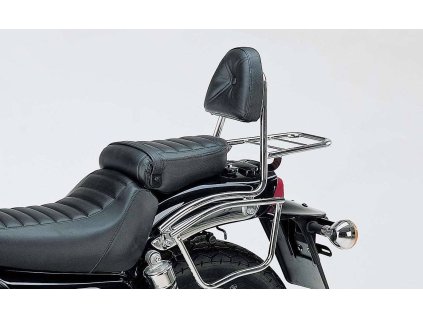 Sissybar s chromovaným nosičem zavazadel pro Kawasaki EL 250 (1994)/EL 252 (1996-2003)