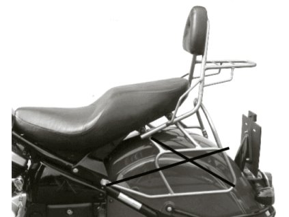 Sissybar s nosičem zavazadel černý pro Kawasaki VN 1500 Drifter (1999-2003)