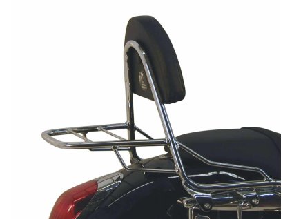Sissybar s chromovaným nosičem zavazadel pro Kawasaki VN 1500 (2002-2003)/1600 Mean Streak (2004-2008)