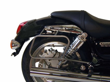 Chromovaný trubkový kožený držák brašen pro Kawasaki VN 1500 (2002-2003)/1600 Mean Streak (2004-2008)