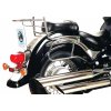 Chromovaný trubkový kožený držák brašen pro Suzuki VL 800 Volusia (2001-2005) / C 800 Intruder (2005-)